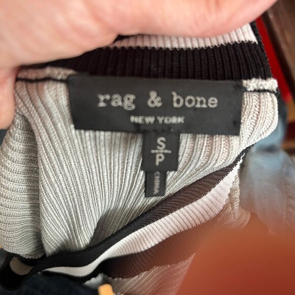 RAG & BONE Priya Metallic Striped Silver Knit Sleeveless Sweater Tank Top Size S - Picture 5 of 10